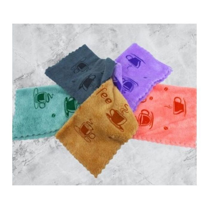 Kit de 5 serviettes de cuisine absorbantes de différentes couleurs 30x30cm(Couleur aléatoire)