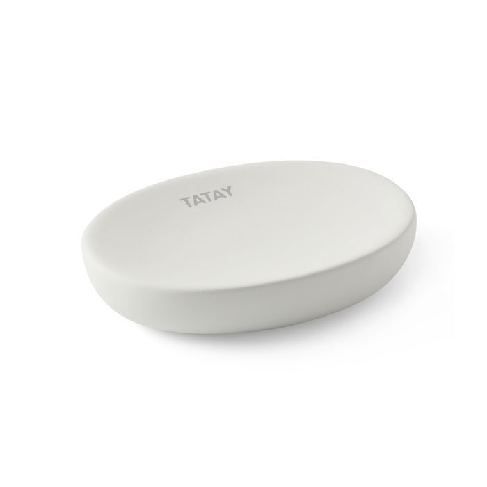 Porte Savon - TATAY - Soft - Blanc Pergamon - Design Moderne - Facile à Nettoyer