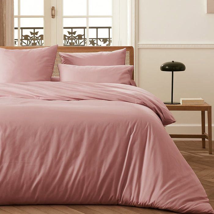 Housse de couette + 2 taies d'oreiller 100% coton 240x220 cm