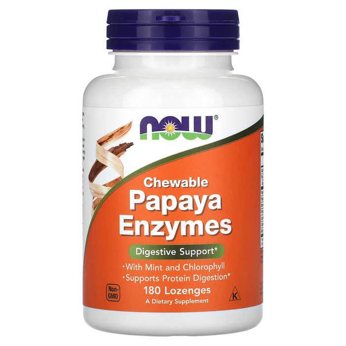 Now Foods, Enzymes de papaye à croquer,180 pastilles.