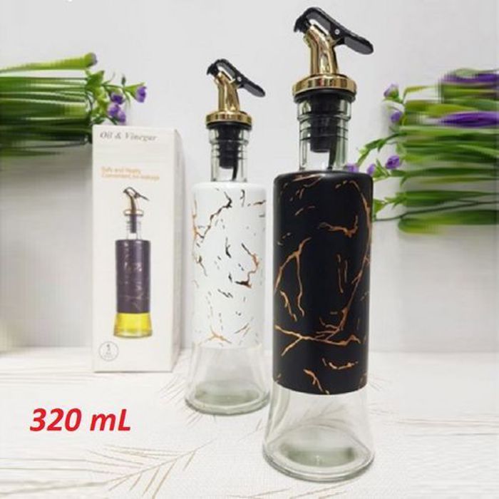 Offfre pack 2 pcs Bouteilles d huile avec couvercle 320 ml en verre