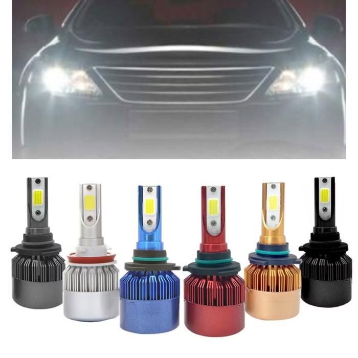 Ensemble de 2 Phares Avant LED avec Ventilateur Intégré pour Voiture H4 (Couleur aléatoire)