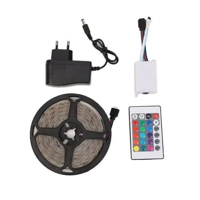 Bande LED RGB - GENERIC - 5050 SMD - 5m - Télécommande - Multicolore