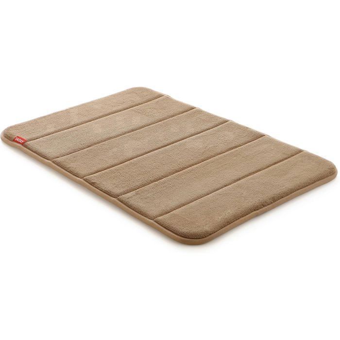 Tapis de Bain - Nuvola - Beige - 60x40 cm - Antidérapant - Microfibres