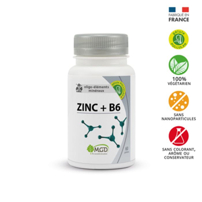 Zinc + B6 300mg - 60 gélules