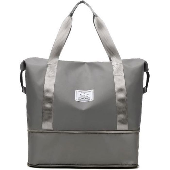 Sac à main de travel, gym, Sac de sport, Sac à bandoulière de Vêtements, voyage Gris