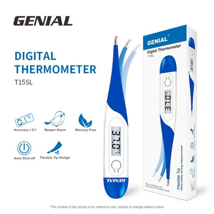 Thermomètre Digital - Mesures Buccal, Axillaire et Rectal
