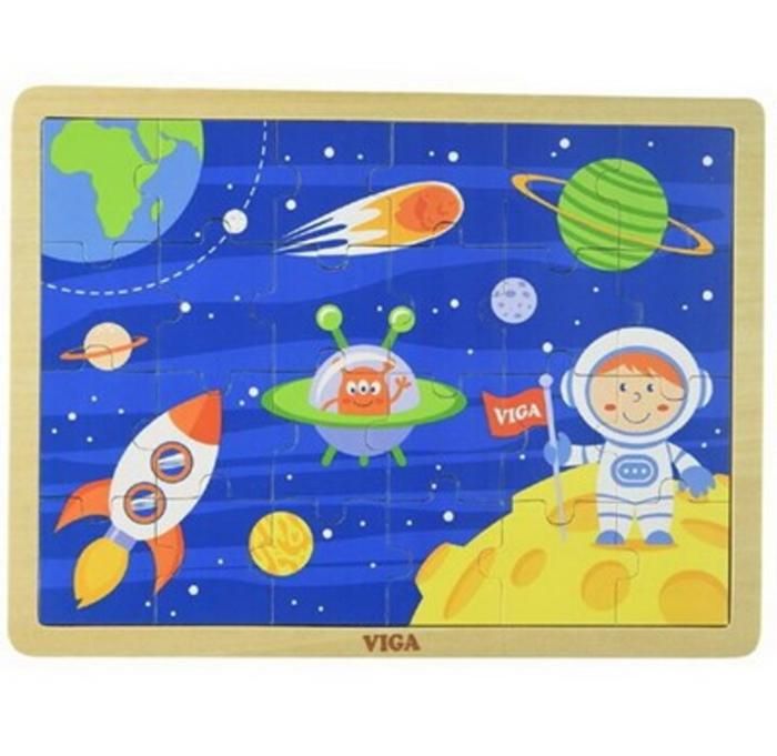 Puzzle 24 Pièces Spatiale En Bois
