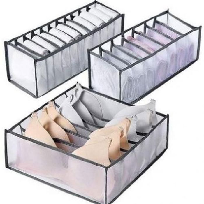3 Organisateurs de placard pour Sous vêtements culottes et chaussettes