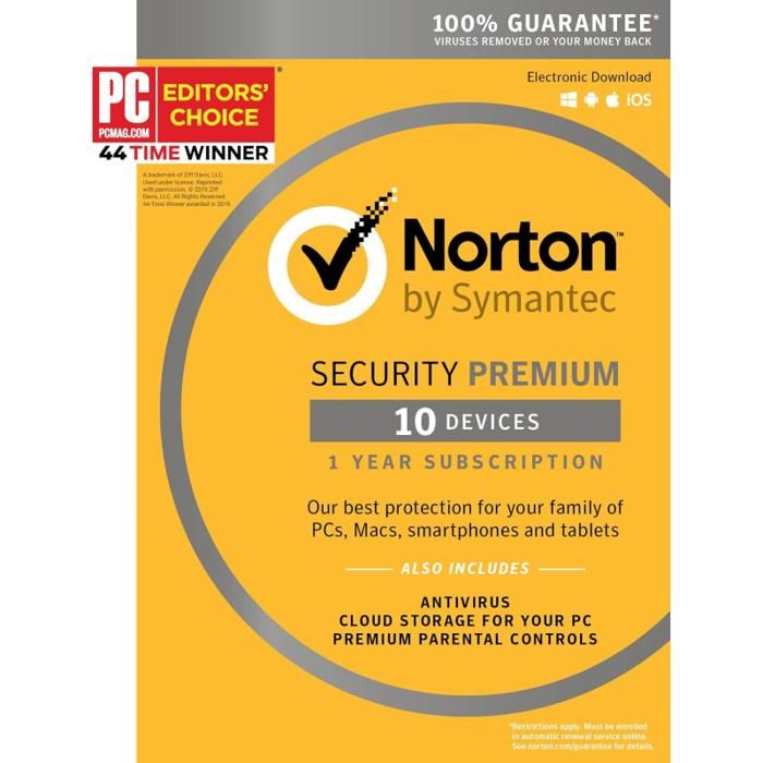 Antivirus Norton Security Premium 1 An – 10 Appareils