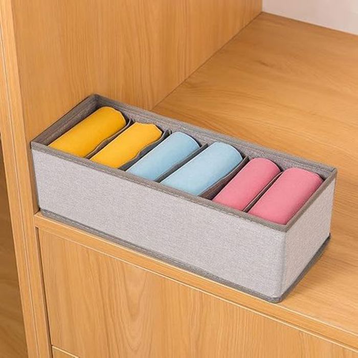 Séparateur de tiroir pour sous-vêtements, 6 compartiments, Organisateur de placard