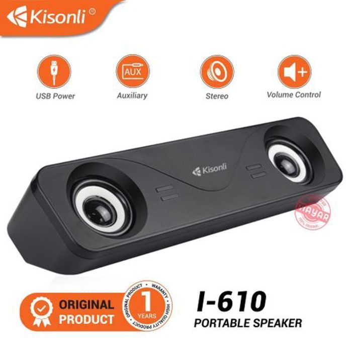 Kisonli Enceintes PC USB Son Stéréo 2.0 Entrée Aux 3,5 mm Haut-parleur pour PC / Ordinateur Portable