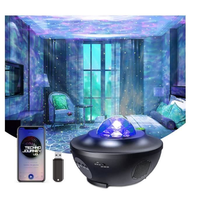 Projecteur Ciel Etoile, Lampe Projecteur LED Étoile, Projecteur de Veilleuse Rotatif avec Bluetooth Lecteur de Musique Télécommande