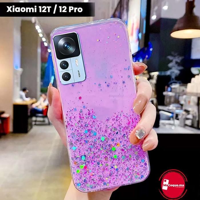 Pochette Xiaomi 12T Pro / 12T Scintillante,&amp; Brillante Violet