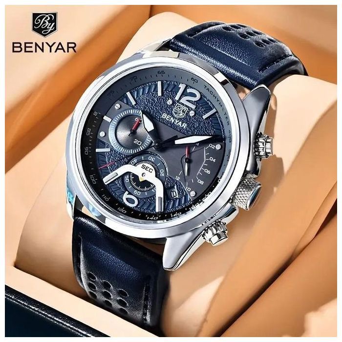 Montre - Benyar - R-51071 - Cuir PU - Étanche - Affichage de la date