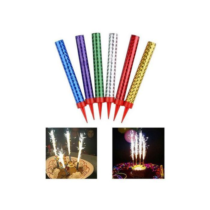 Offfre bougies d anniversaire multicolores 6 pcs décor de gâteau fournitures de