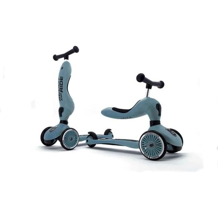 Trottinette 2 en 1 Highwaykick 1 - BLEU ACIER - Mixte - Enfant - Loisir - 2 roues - Marque: Highwaykick