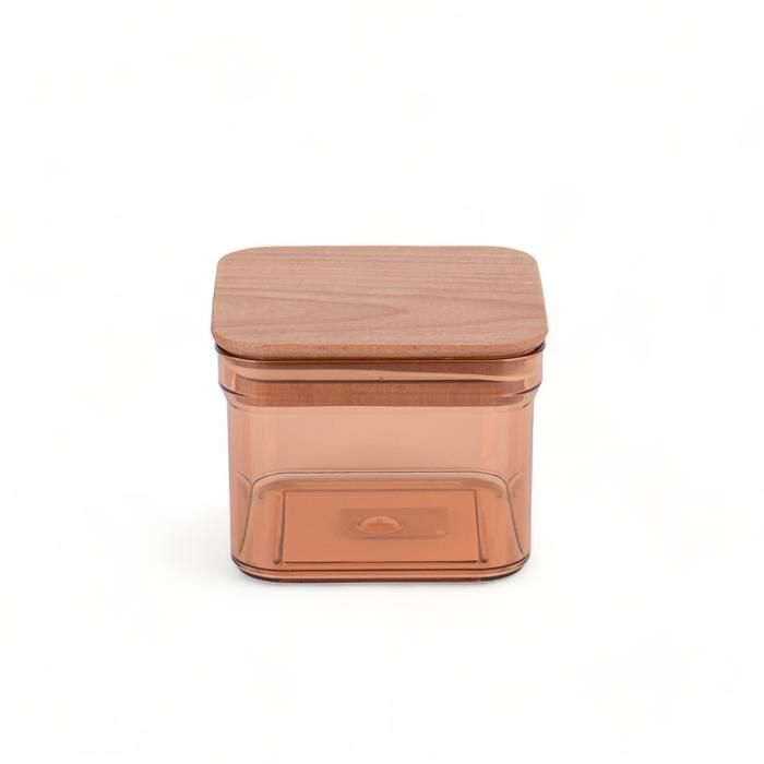 Boîte de rangement - GENERIC - VIOLA - 0,5L - Couvercle en bois - Rectangulaire