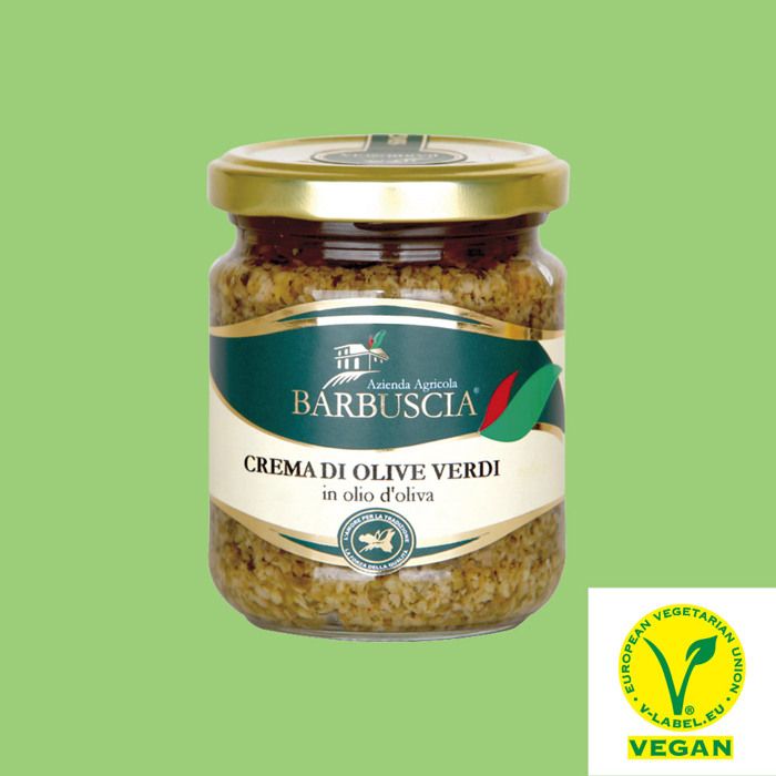 CREME D'OLIVE VERT A' l'huile d'olive-190.Gr-BARBUSCHIA