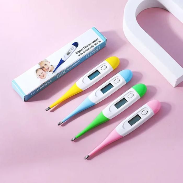 Thermomètre numérique clinique à tête souple avec alarme automatique(Couleur aléatoire)