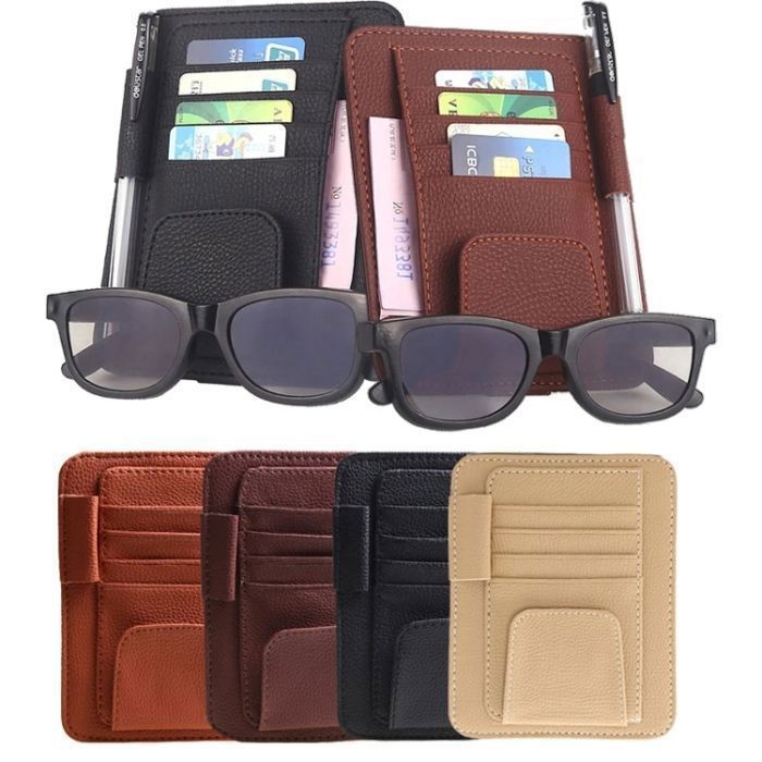 Pare-soleil multi-poches pour voiture, pour lunettes, billets,cartes de crédit