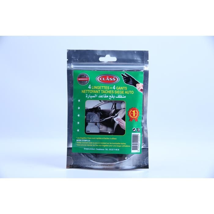 Lingettes + 4 Gants Nettoyant Taches Siège Auto