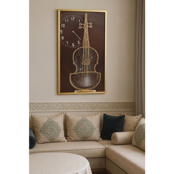 cadre tableau avec horloge 43x63cm