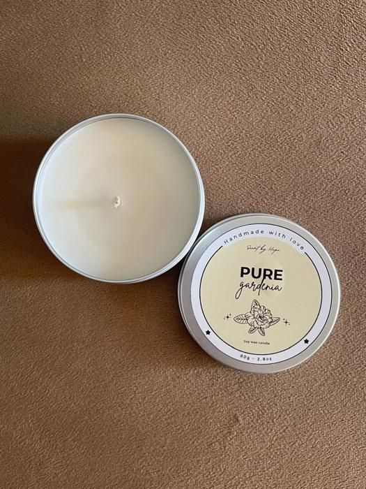 Bougie - Collection Florale - Gardénia - Cire de soja 100% naturelle - Jaune pastel - Parfum floral