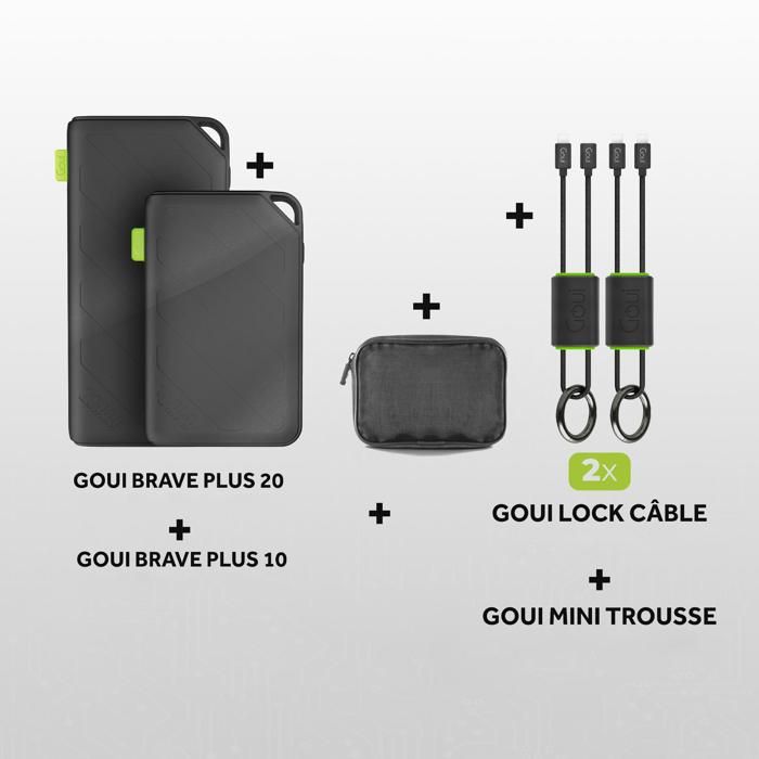 Pack Goui BRAVE Plus 20 & BRAVE Plus 10 avec 2x Câbles LOCK et Sac BAGMESH