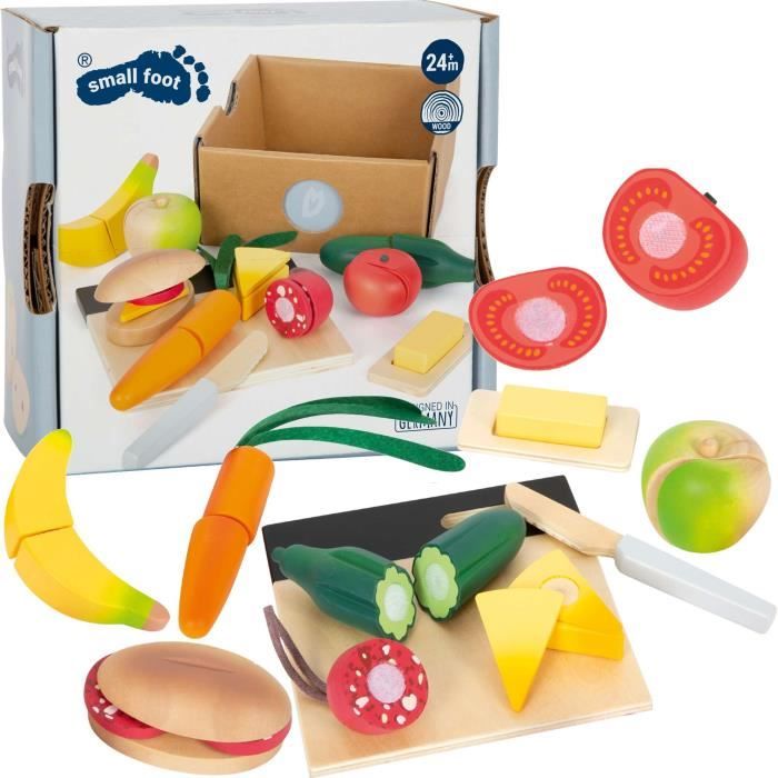 Fruits et légumes en bois à couper avec planche Small Foot 11 articles