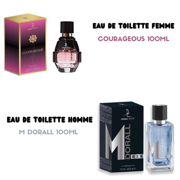 Pack 02 Eau de toilette - M DORALL Pour Homme - COURAGEOUS Pour Femme