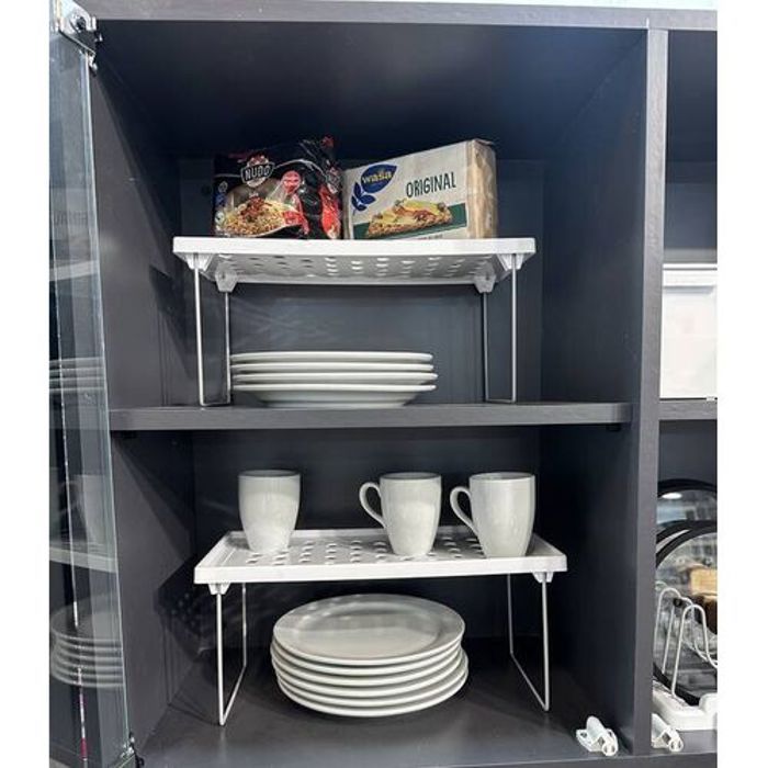 Pack de 2 étagère D'armoire de Rangement Assiette Support En Verre Organisation