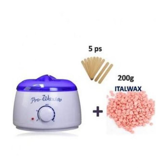Chauffe-Cire - Pro Wax - Professionnel - 200gr cire - 5 spatules - Mixte