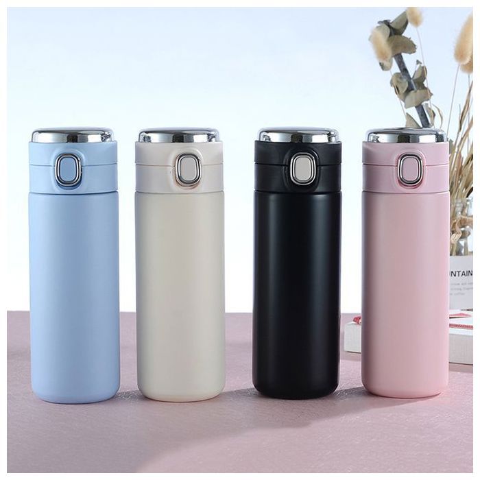 Thermos en acier inoxydable bouchon étanche design moderne pour boissons chaudes et froides, Couleur aléatoir
