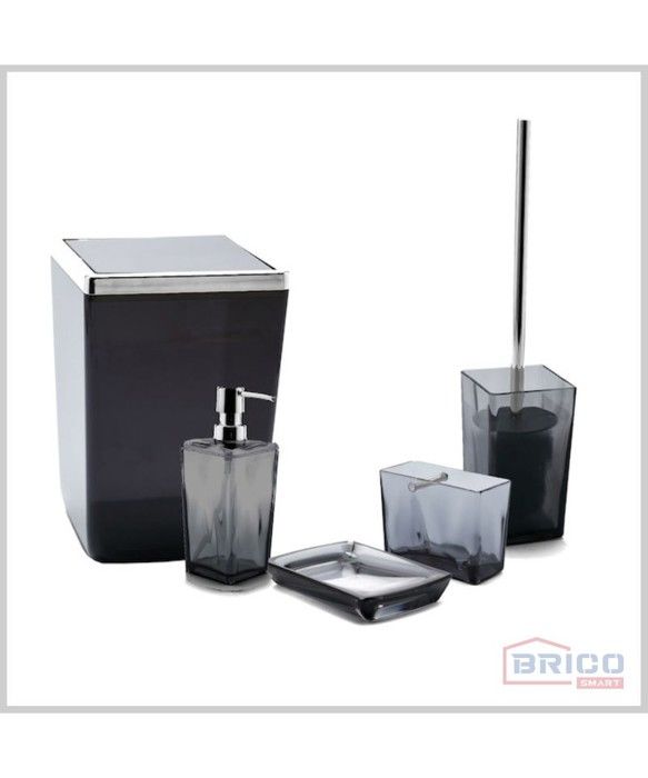 Ensemble de salle de bain biga - 5 pièces - Noire transparent )