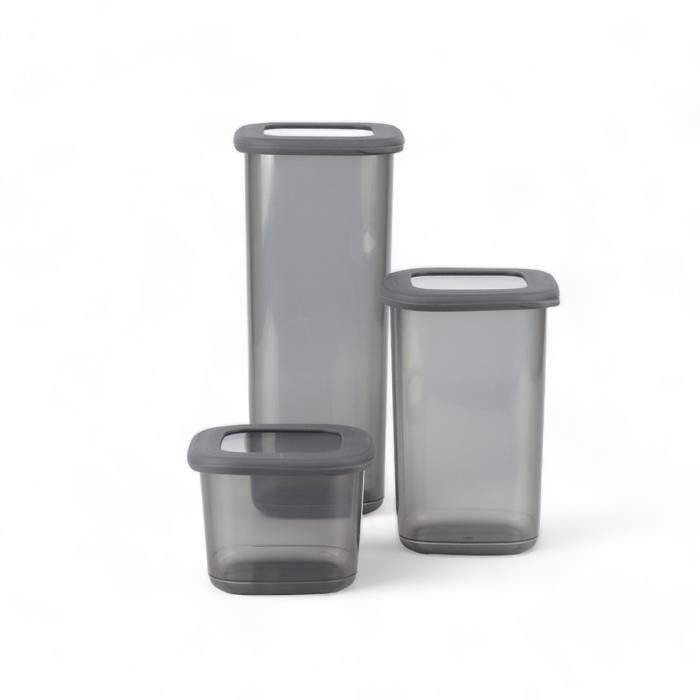 SET 3 BOITES PLASTIQUE CERREE(550ML+1,2L+1,75L)