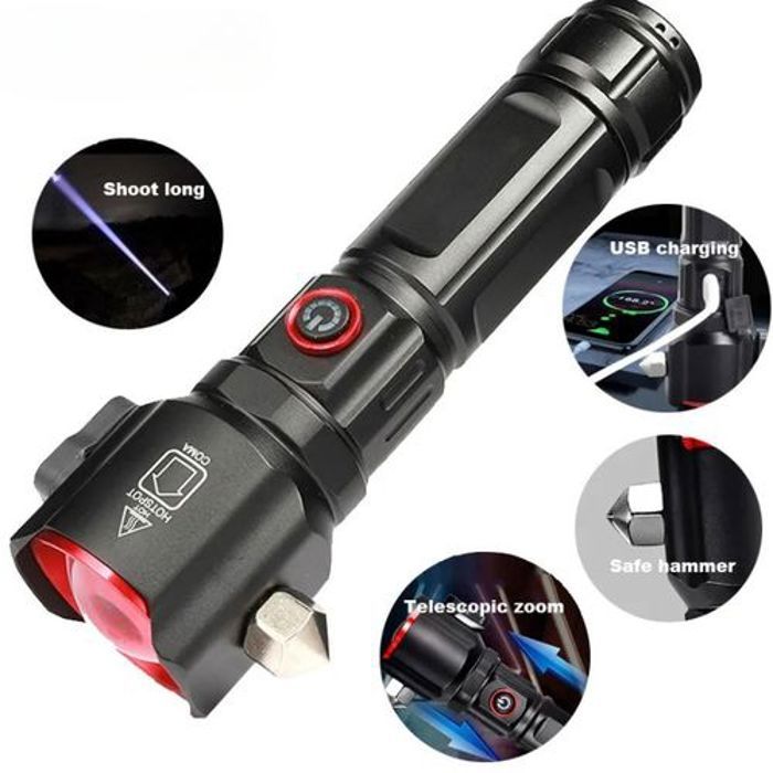 Lampe de poche LED haute puissance multifonctionnelle avec chargement USB