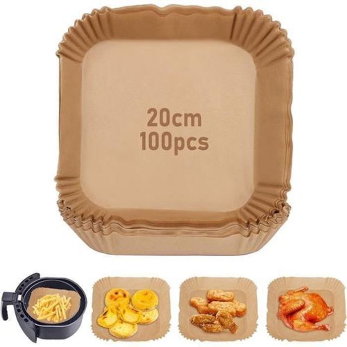 Papier de cuisson - Non spécifié - 20 cm - Prédécoupé - 100 Pcs - Pour friteuse à air