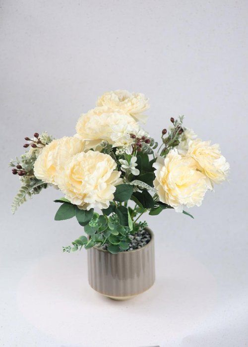 Plante Artificielle - SISTERS FLOWERS - Pivoine - 40 cm - Rose - Décoration Intérieure