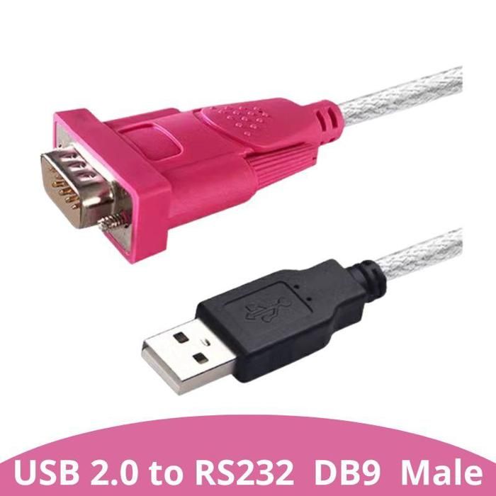 Convertisseur USB to RS232 DB9 Mâle à Mâle pour DB9 Windows, Mac OS, Linux 1,5M