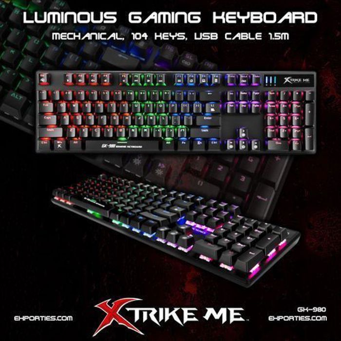 Clavier Mécanique - Xtrike - GK-980 RAINBOW - Rétroéclairage RGB - Anti-ghosting - 29 touches