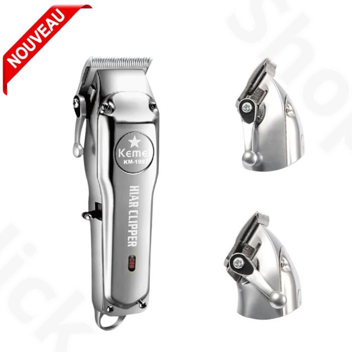 Tondeuse à cheveux rechargeable pour salon de coiffure tout en métal électrique