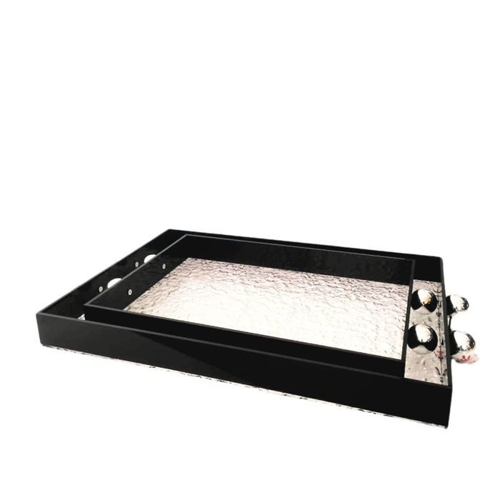 Plateaux - ART KITCHEN - A-108 - Plexiglas - Noir et transparent - 2 pièces