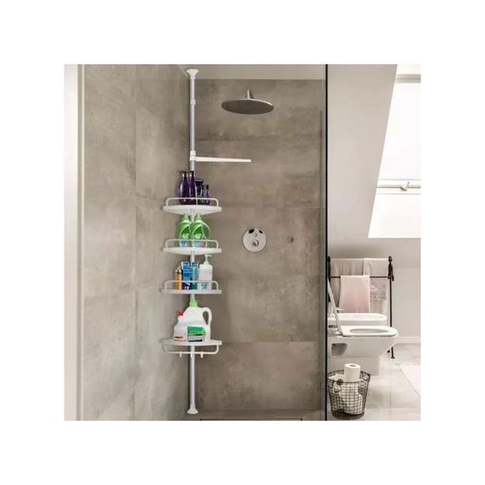 Étagère d'angle de salle de bain à 4 niveaux, Coin Douche Support, organisateur