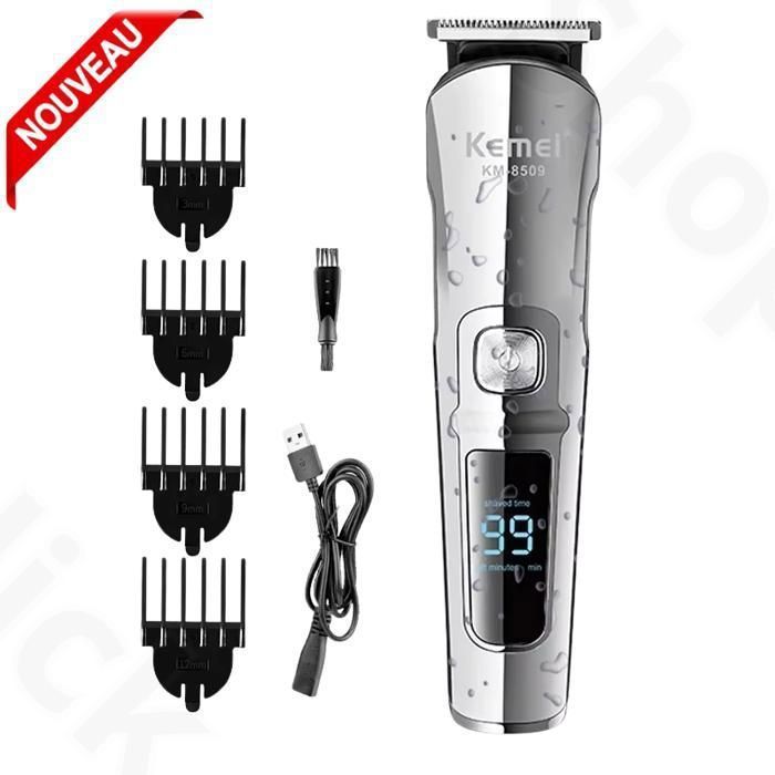 Électrique professionnel hommes tondeuse à cheveux affichage led