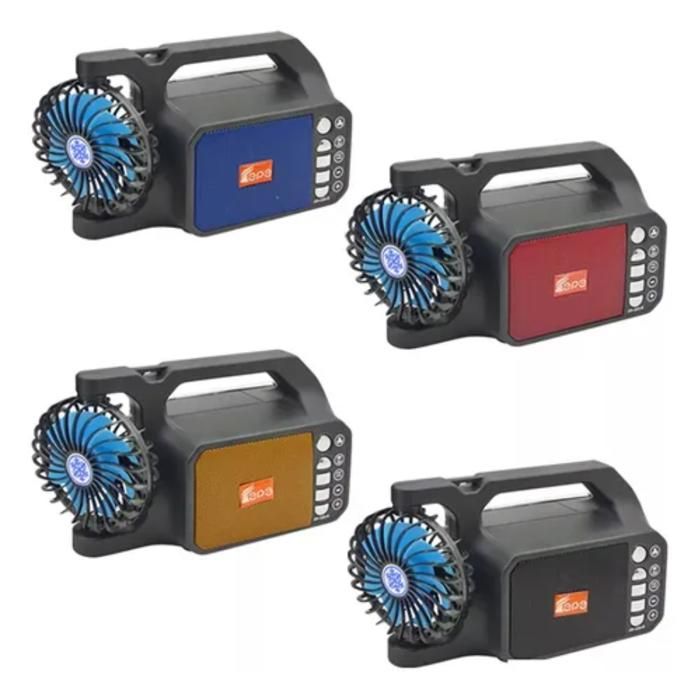 Radio portable multifonctionnelle avec haut-parleur, ventilateur rechargeable et lumières LED