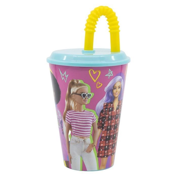 Verre paille Barbie 430 ml