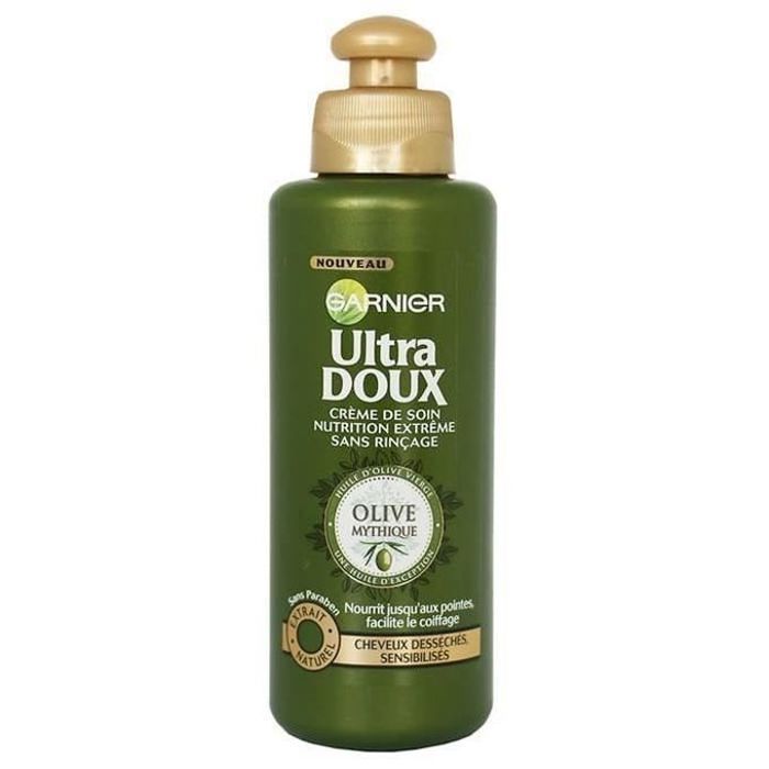 Garnier - Ultra DOUX Olive Mythique - Crème de soin sans rinçage Nutrition Extrême Cheveux Desséchés