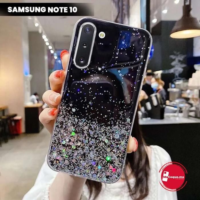Pochette Samsung Note 10 Scintillante,&amp; Brillante Noir