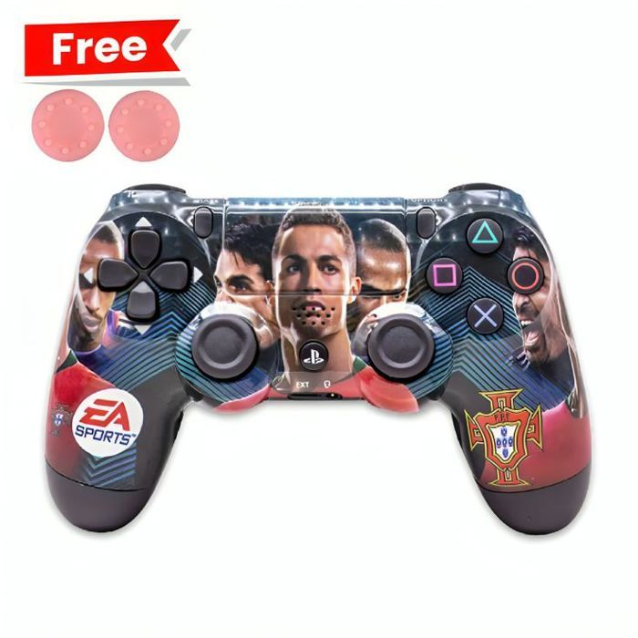 Manette PS4 CR7 PORTUGAL Haute Qualité + Poignées de pouce pour votre manette Gratuit
